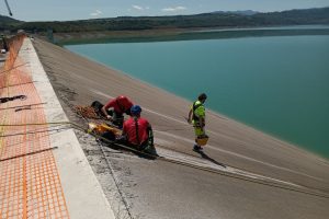 Diga di monte Cutugno sul fiume Sinni - Comune di Senise (PZ) - Carotaggi su paramento di conglomerato bituminoso-5